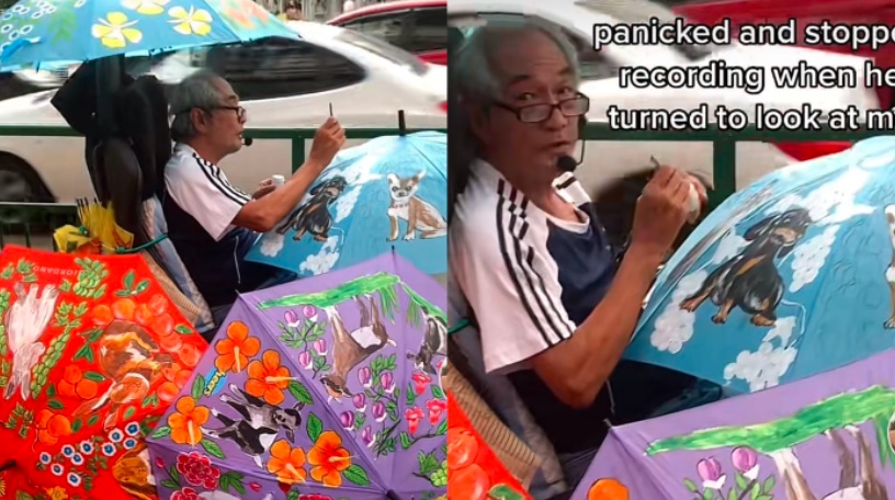 **已签发*柔:狮城二三事:男子街头边唱歌边绘伞,网民赞不绝口