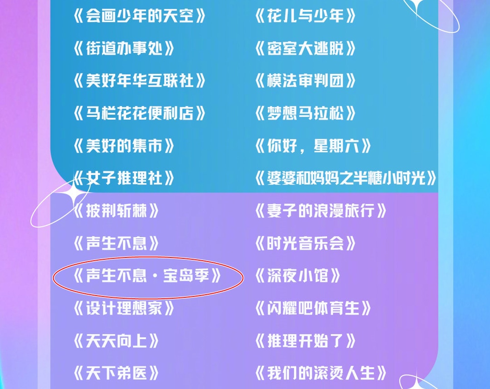 推台版《声生不息》周华健田馥甄传参战	