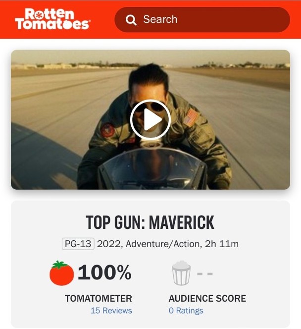 汤告鲁斯新片超狂 烂番茄开盘100%新鲜度