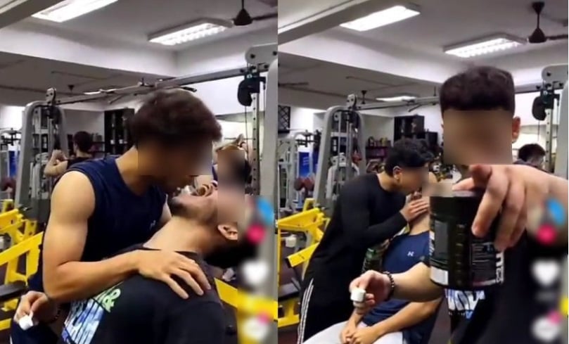 视频 | 3健身男以口传水吞蛋白粉·网民直呼太恶心