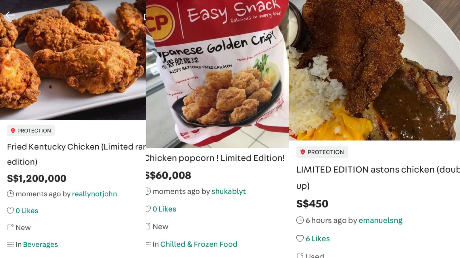 大马禁止出口活鸡 网民恶搞高价卖“限量版鸡饭”