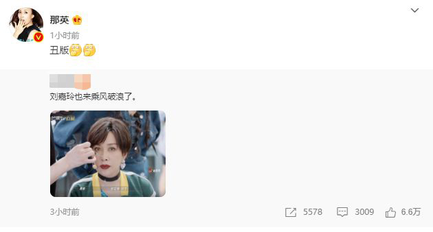 造型撞脸刘嘉玲 那英自嘲“丑版”