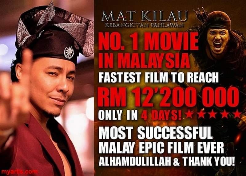 大马电影票房|4天1220万直冲冠军 《Mat Kilau》连刷新2纪录