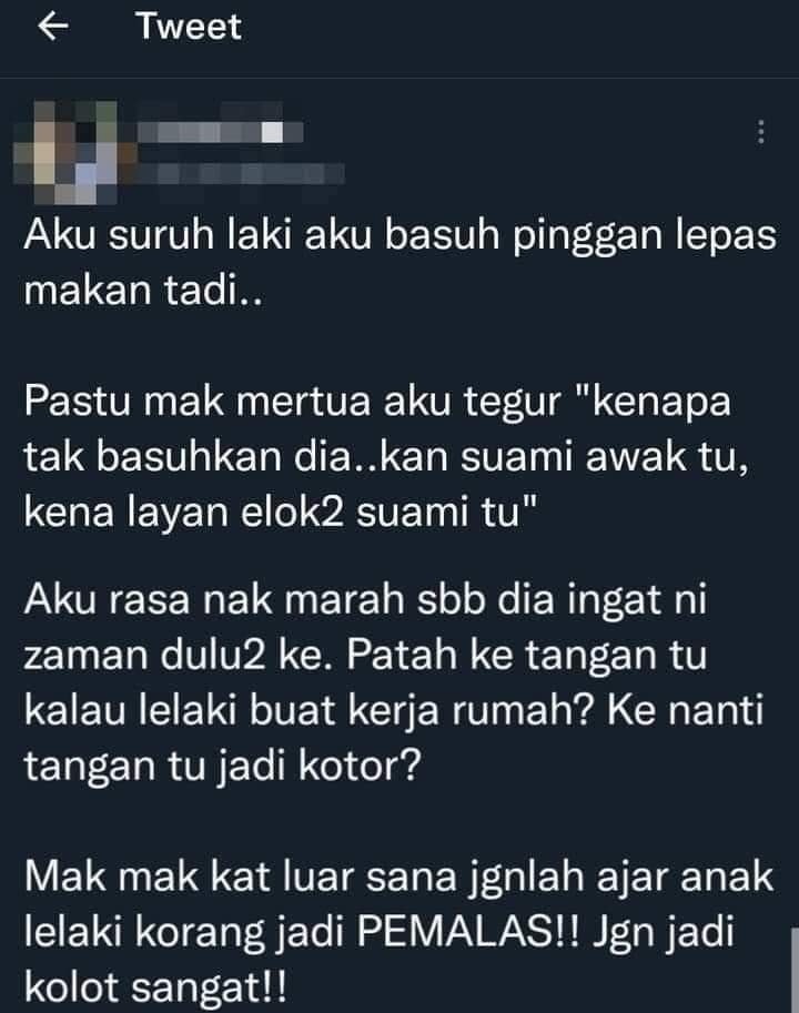 家婆不满儿子被叫洗碗·媳妇反驳：男人做家务手会断？