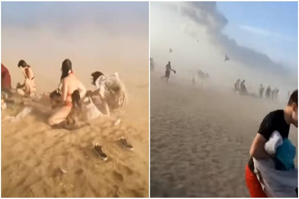 法国海滩突刮迷你龙卷风 1死1人失踪