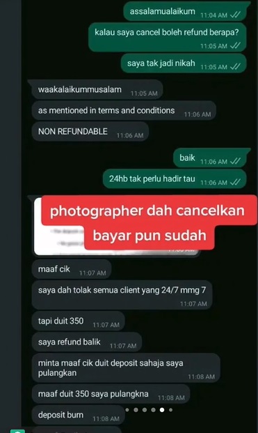 婚礼女方先出钱·男方WhatsApp通知:不结婚了