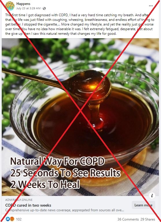 求真//大麻二酚未被证明可治愈慢性阻塞性肺病