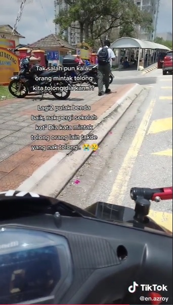 视频|印裔少年错过校车没法上学·巫裔男子骑车20分钟载送