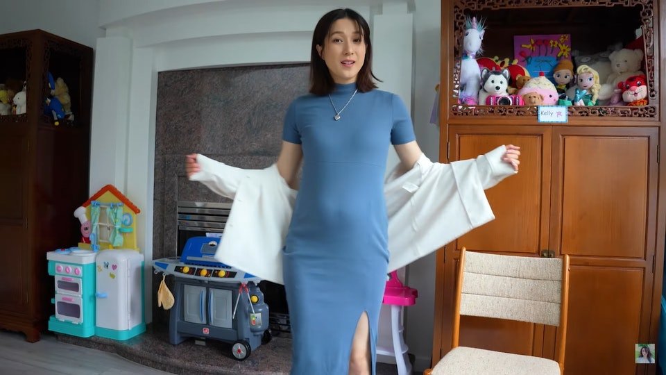 锺嘉欣晒孕期泳装照 网猜尖肚怀儿子