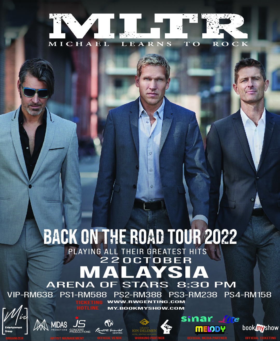 丹麦长青乐队MLTR 10月22日云顶世界开唱