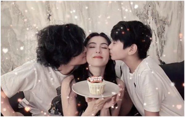 张柏芝三胎生父现身?与儿子自拍神秘男入镜