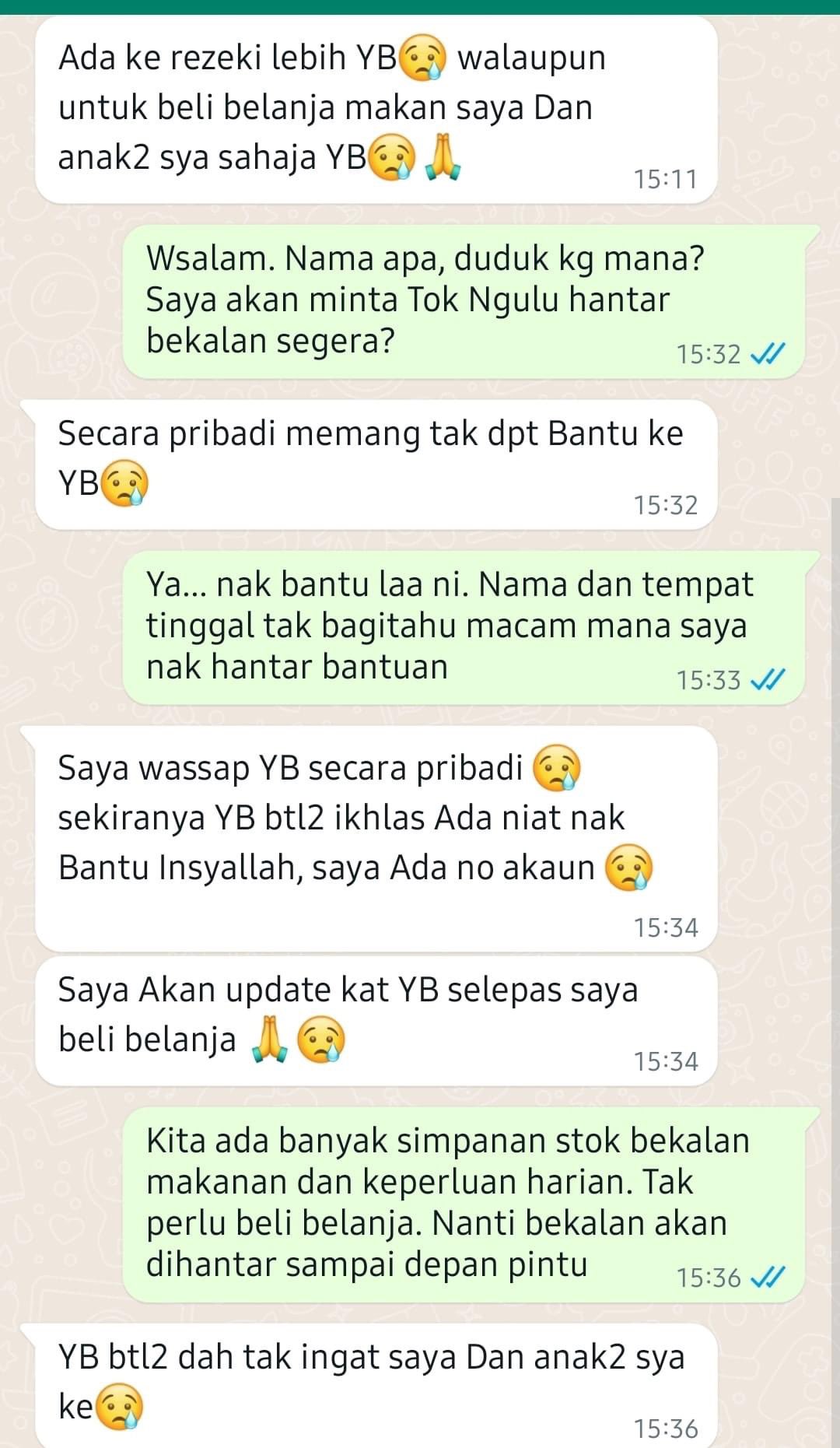 求助议员却拒物资捐赠    妇女：“我有银行户口”  ​  