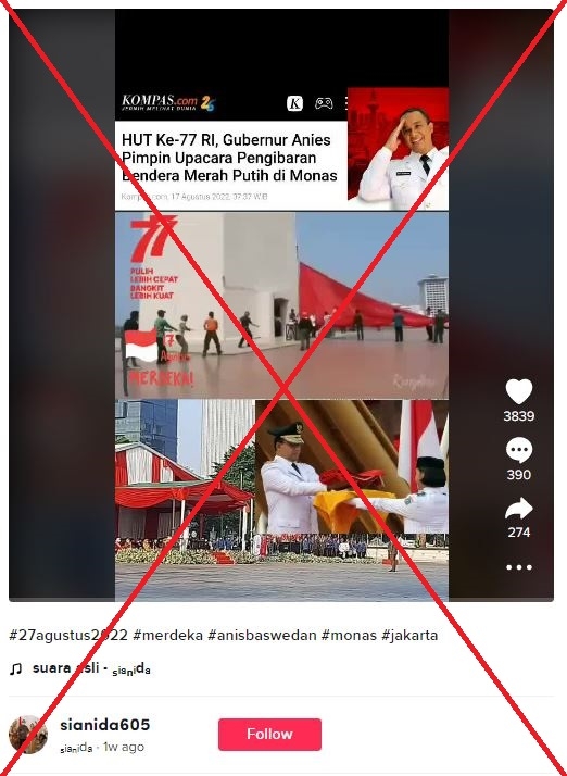 印尼国庆日雅加达省长主持大型升旗仪式?