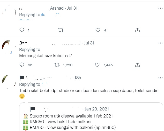 隆市房租RM300 只容一张床+壁扇 无窗户 网:合理吗?