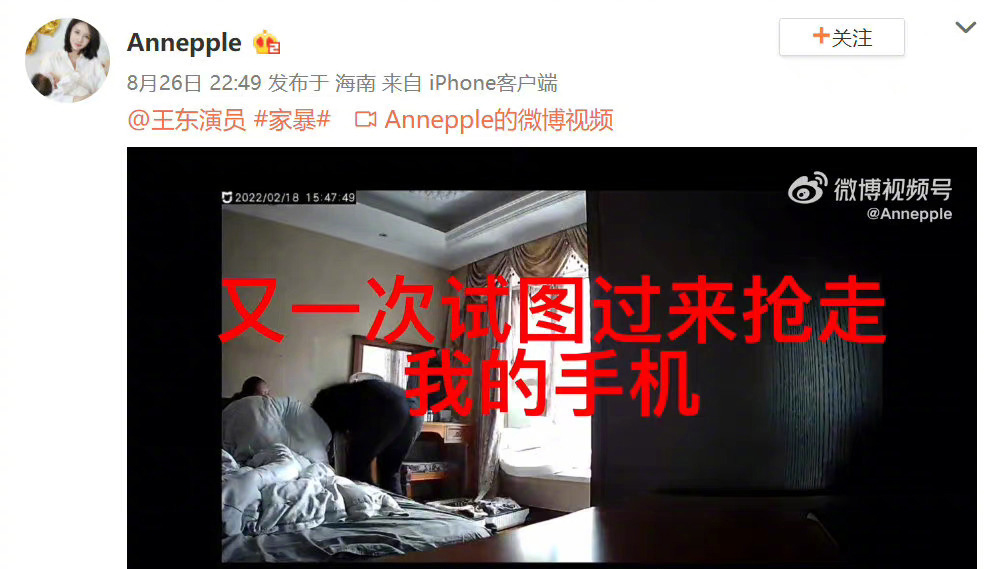 王东家暴妻子掐脖脚踹视频曝光 惊动警察才收手