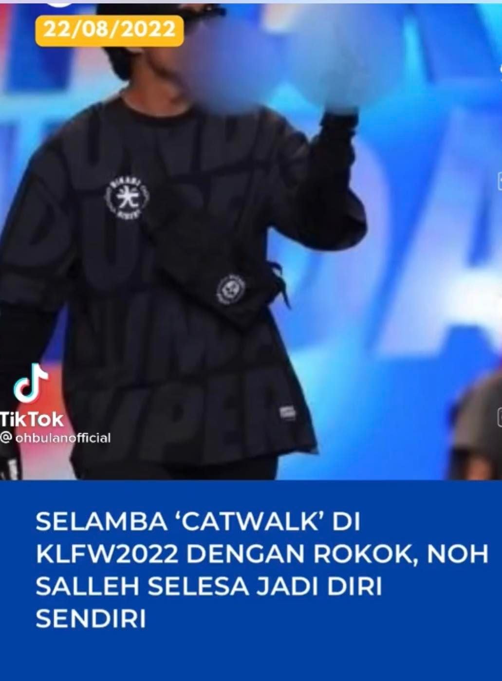 艺人时装周香烟走猫步  诺希山：不良示范！