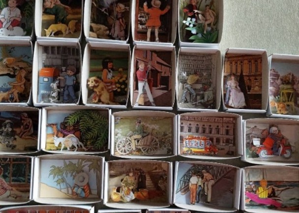 艺术家利用封城时间　制火柴盒拼贴画