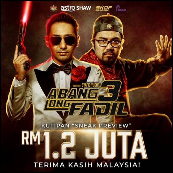 《Abang Long Fadil 3》票房开红盘 预映一天收120万	