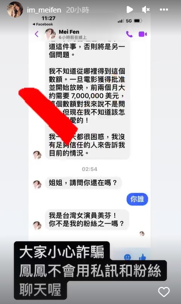 为拍电影向粉丝借700万美元？ 陈美凤急澄清