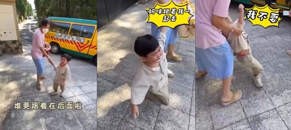 儿子上学爆哭崩溃求“跟在我后面” 陈意涵跑步跟在校车后遭亏十八相送