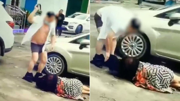 内裤男抽皮带狂鞭讨债女!路人吓坏围观惊:是医院院长
