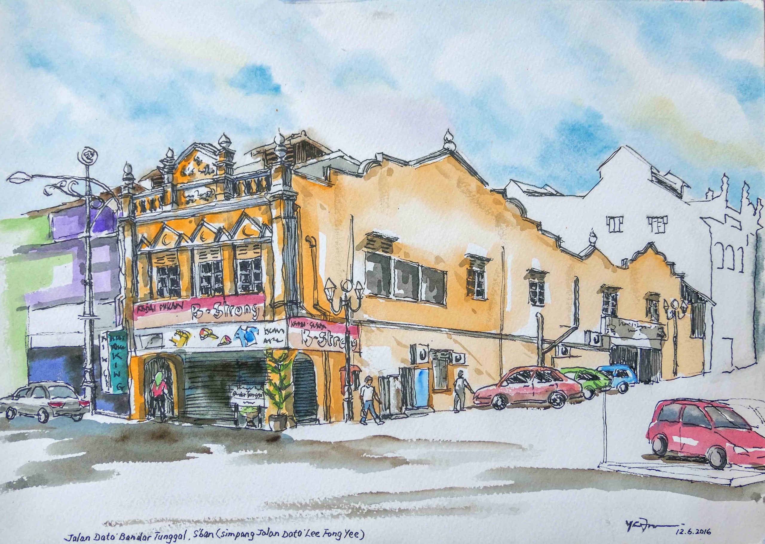 图探花城 | 符永杰走在芙街道上画画 用画笔留住老建筑