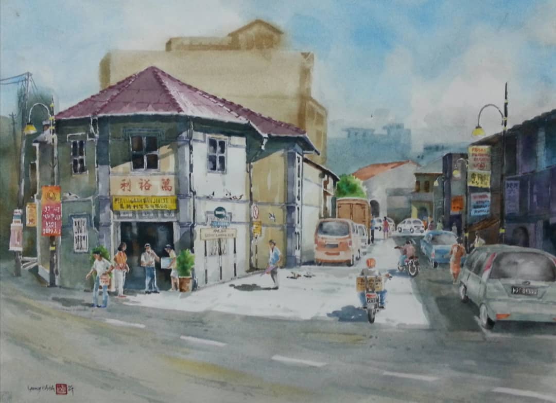 图探花城 | 符永杰走在芙街道上画画 用画笔留住老建筑