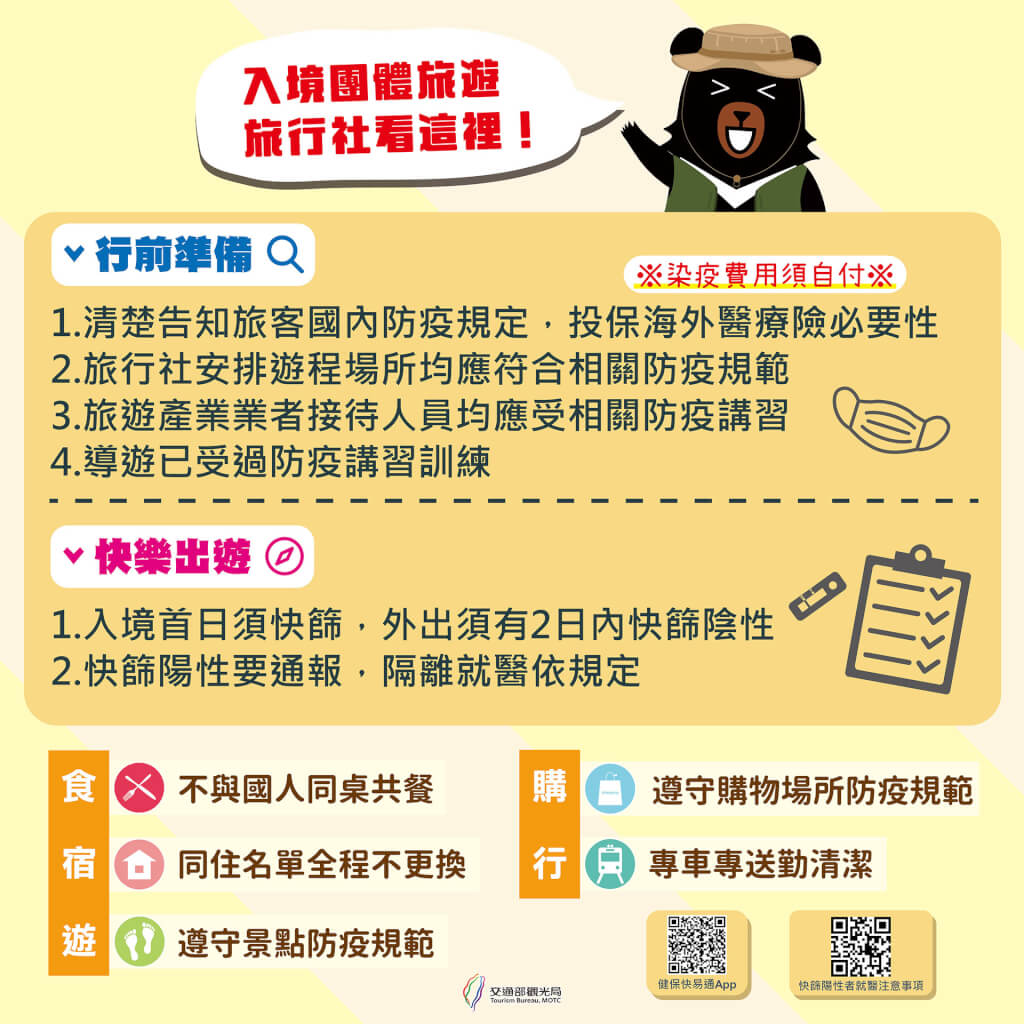 给全国疫情版)台出入境团客最新指引 外国旅客不得与台人同桌共餐