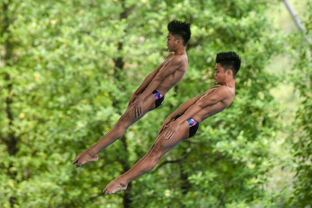 马运会跳水赛| 男双人3公尺跳板 加布里埃尔搭祖法德里夺金