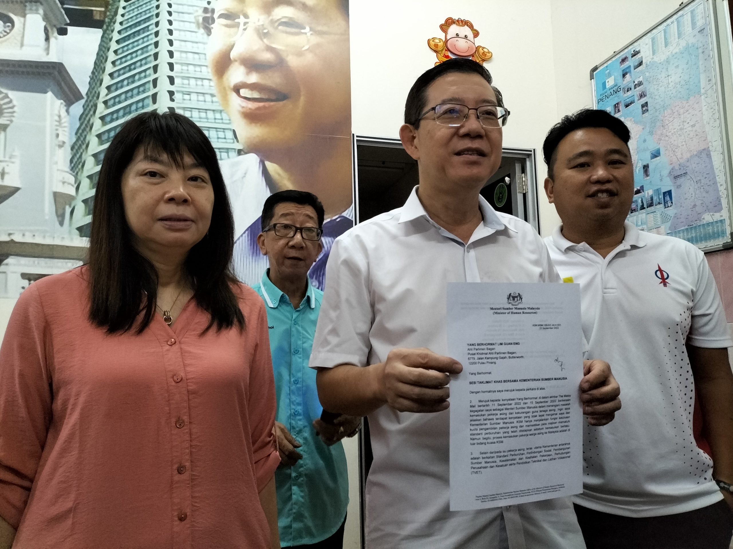 (全国版)劳力短缺危机课题 林冠英应邀 下周三赴布城见沙拉瓦南