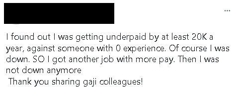 分享工资才知年薪少2万 “谢谢同事让我找到高薪工作”