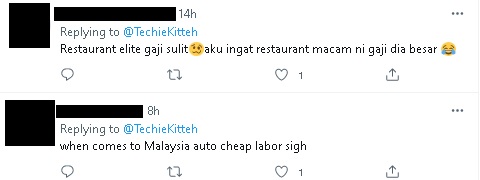 地狱厨师大马开餐厅 一瓶矿泉水RM36 贾米拉:员工最低工资仅RM1500