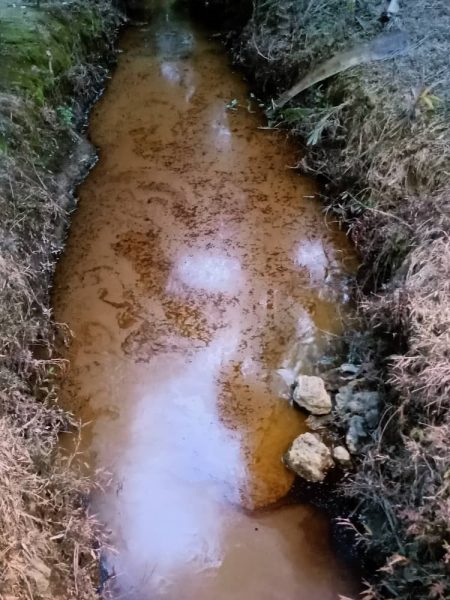铁锈色河水散发柴油味 广西村河再爆废料污染