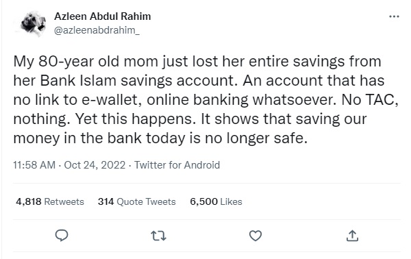 没电子银行 没简讯通知  80岁老妇5位数积蓄遭盗提一空