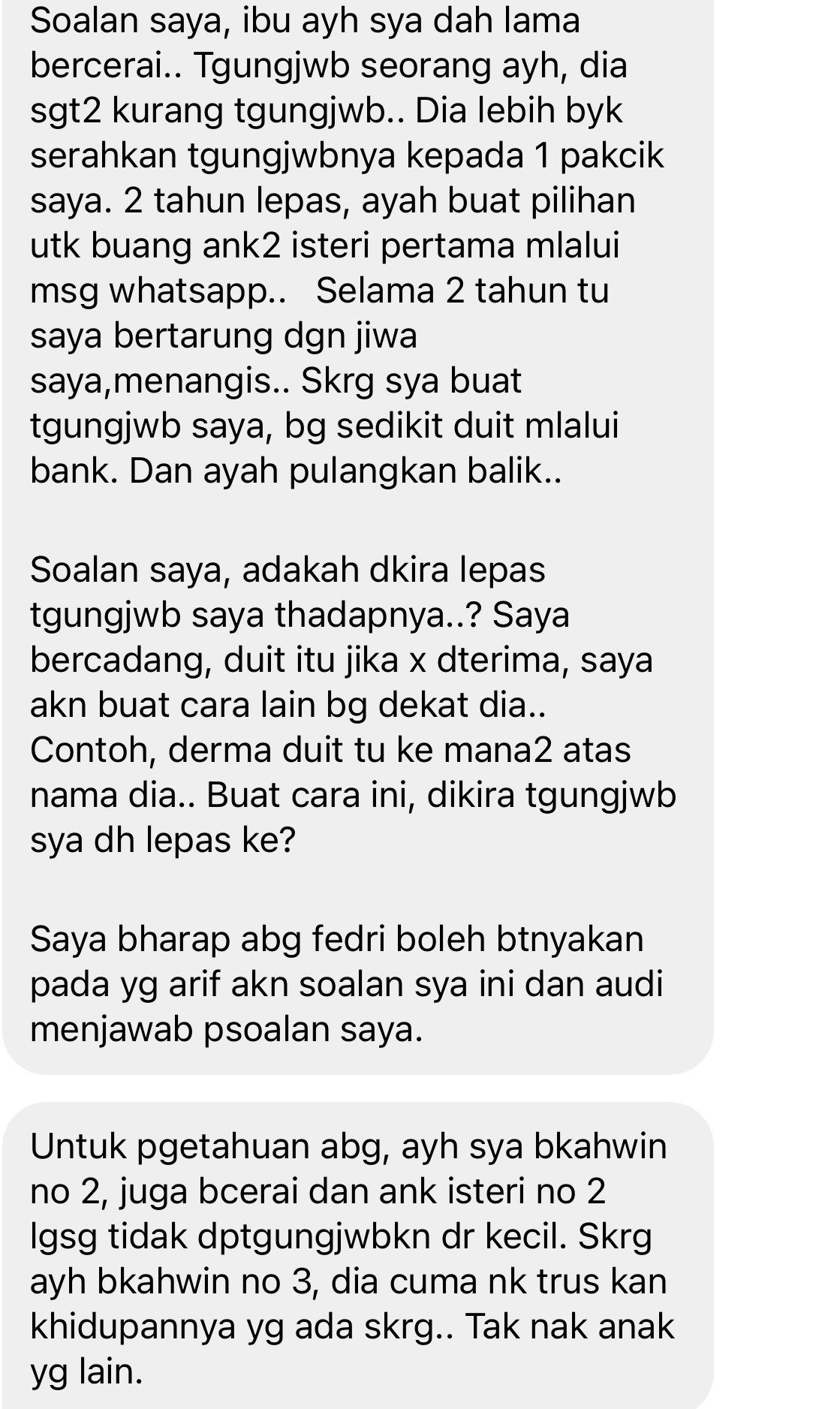 父母离婚 汇钱给父被退回 男子:我算尽了儿子责任吗?