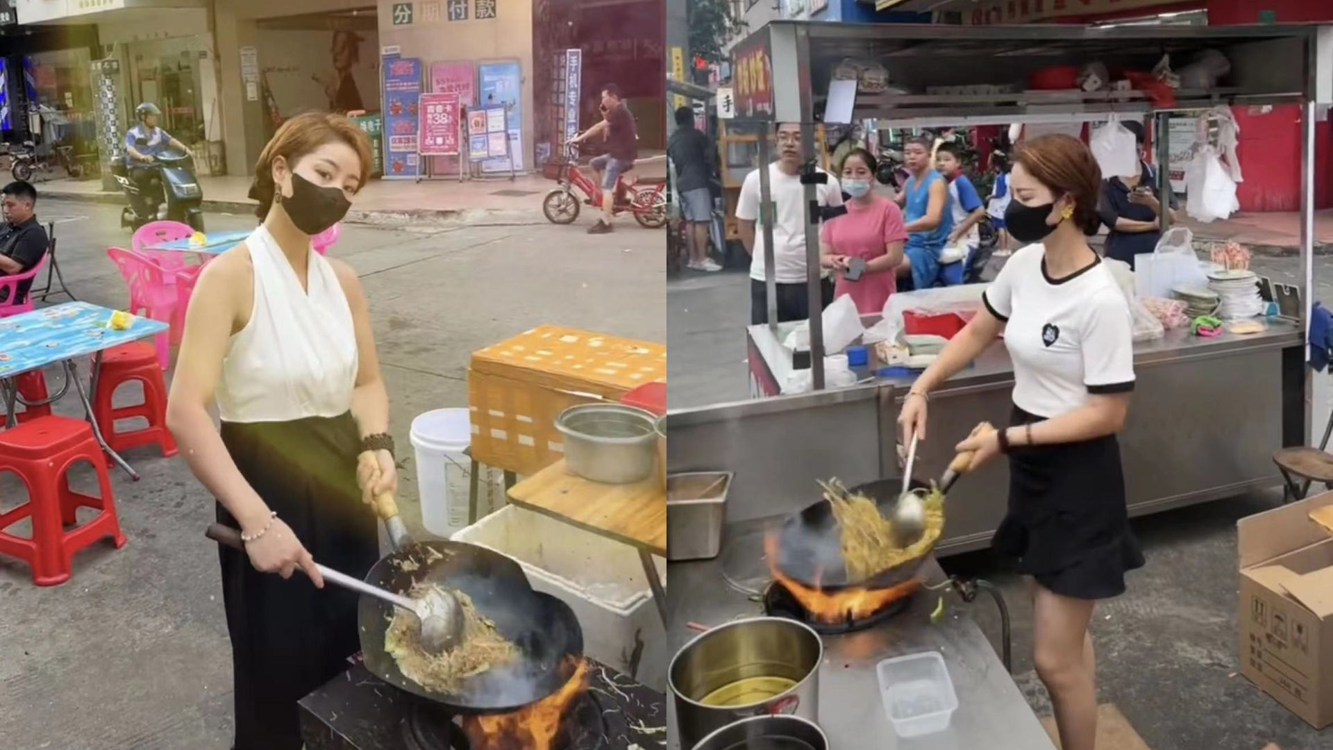 菜市场惊现美艳人妻炒米粉!精致打扮狂吸42万粉 一天卖出200碗