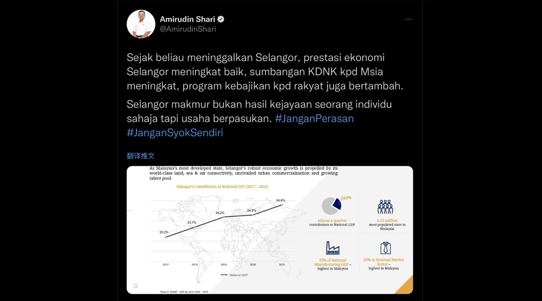 阿米鲁丁：雪经济突飞猛进  “阿兹敏不要自爽” 