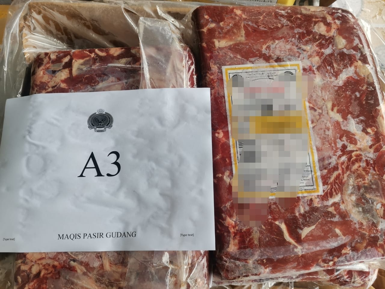 市值4万印度冷冻水牛肉,违法进口遭检疫局扣下