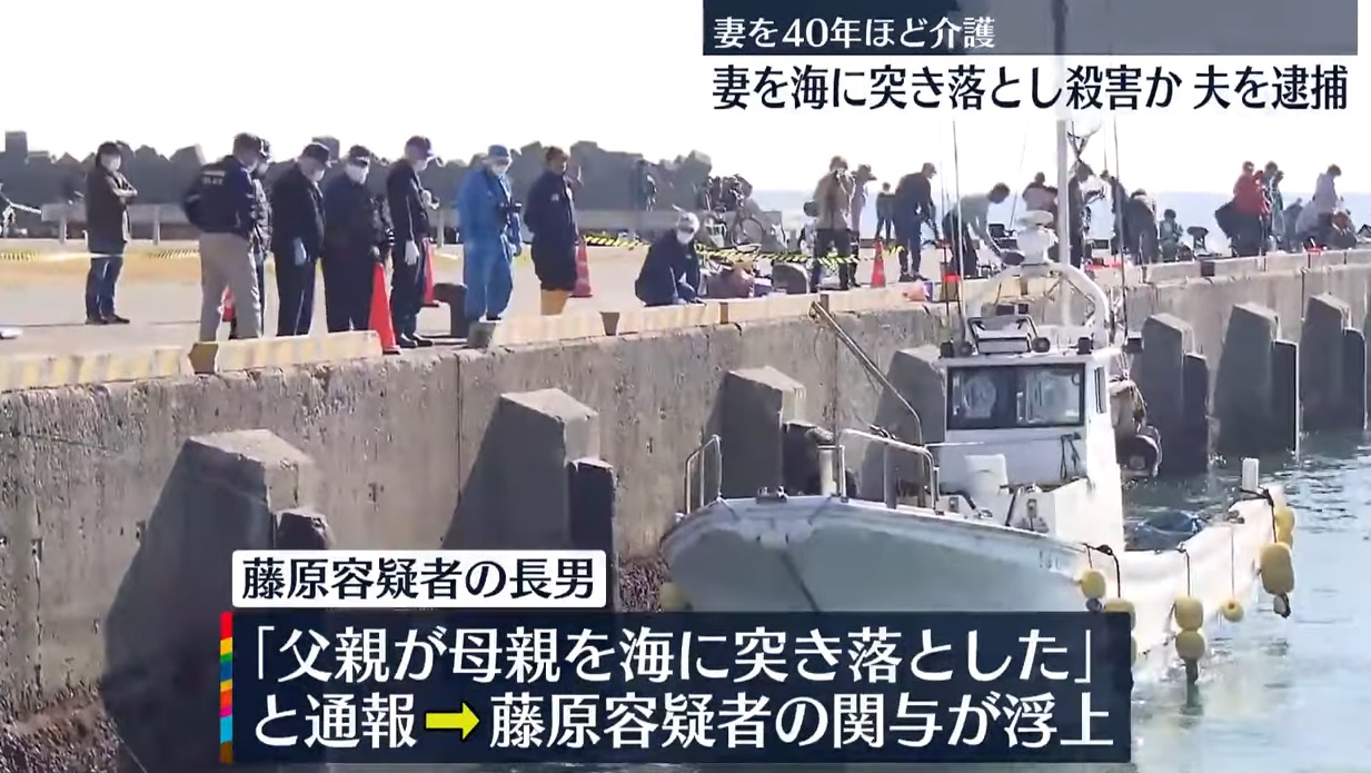 不堪长期照料坐轮椅妻子 81岁夫将她推下海