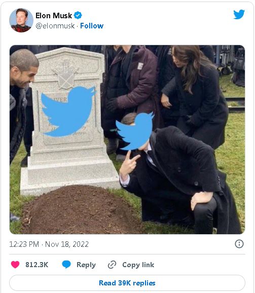 新一波推特员工出走 马斯克贴“推特葬礼”照和骷髅头图