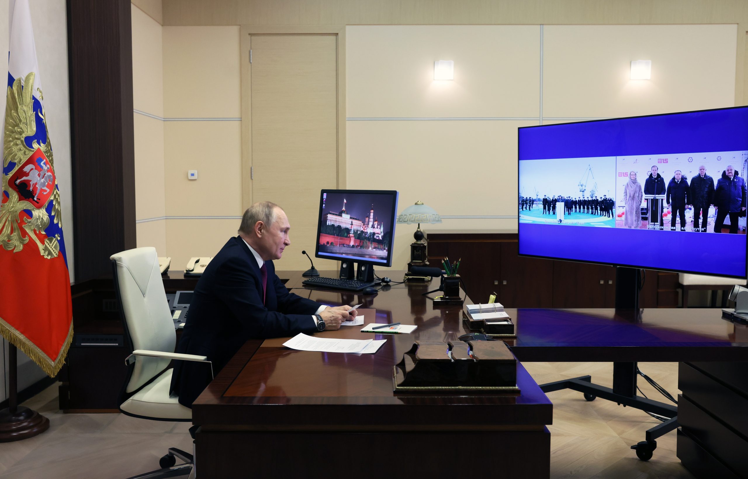 普汀主持核动力破冰船下水 吹嘘俄国北极影响力