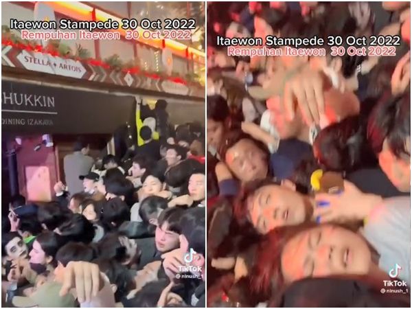 梨泰院窄巷第一视角曝光! 男被挤到「头歪眼神死」表情痛苦