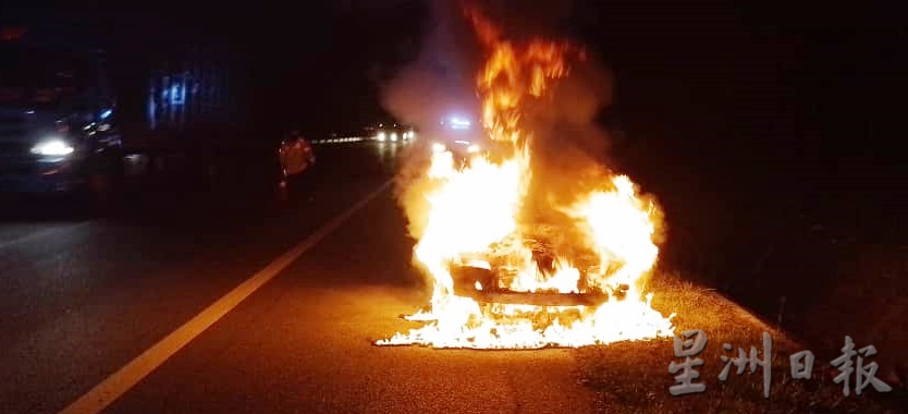 美罗 南北大道 一夜两宗烧车意外