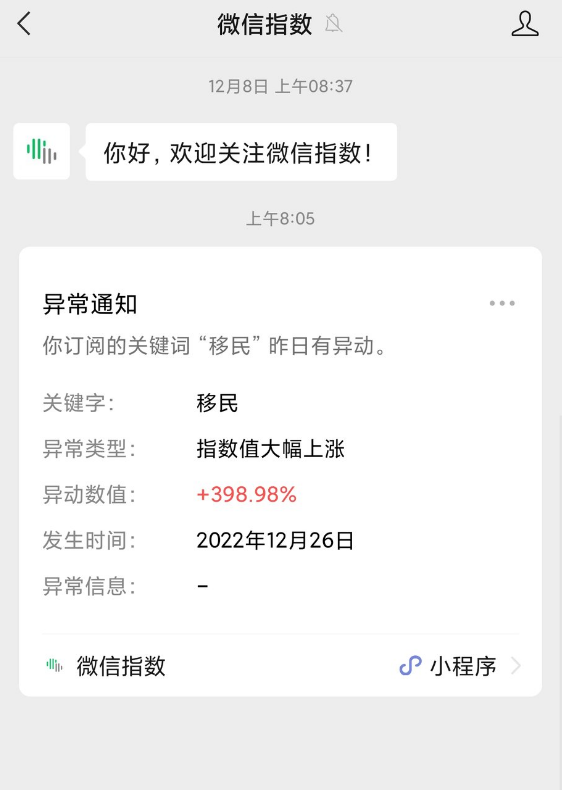 1亿次！中国解封 微信搜索“移民”冲破天际