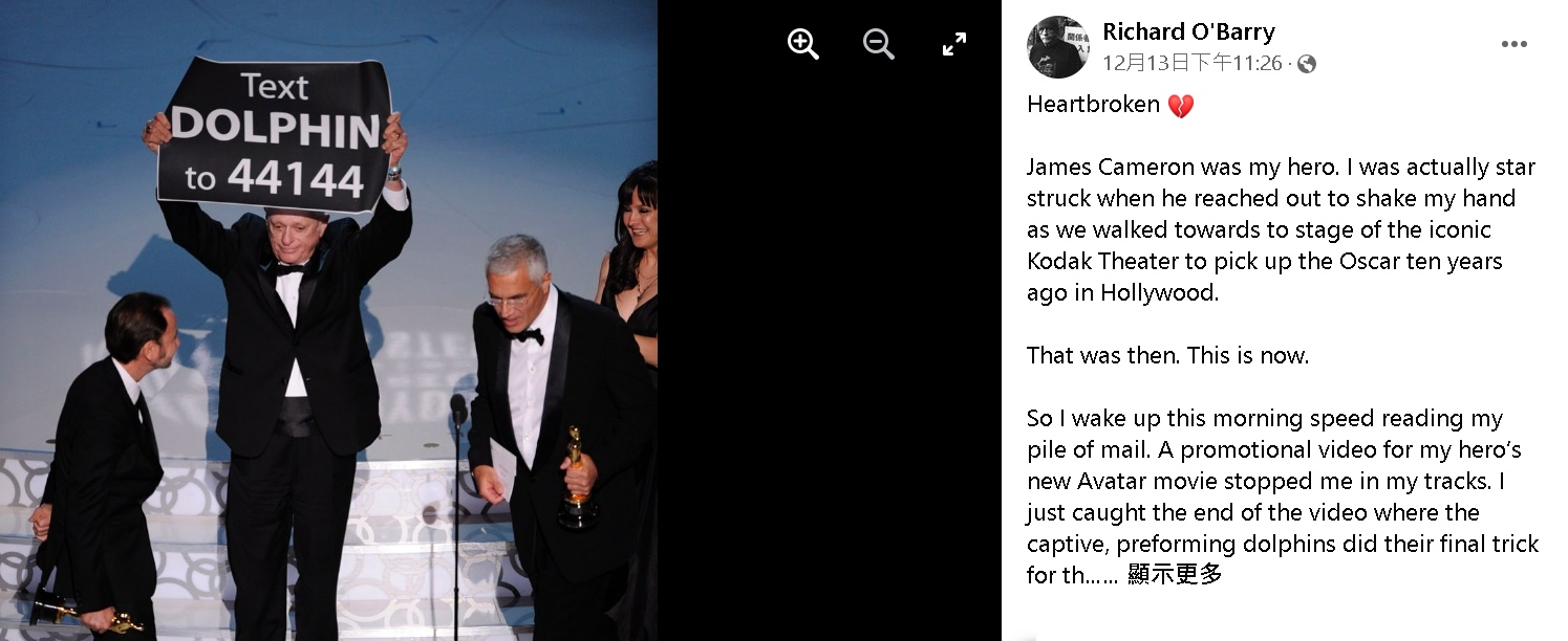 《阿凡达2》日本看海豚秀   占士金马伦被骂翻