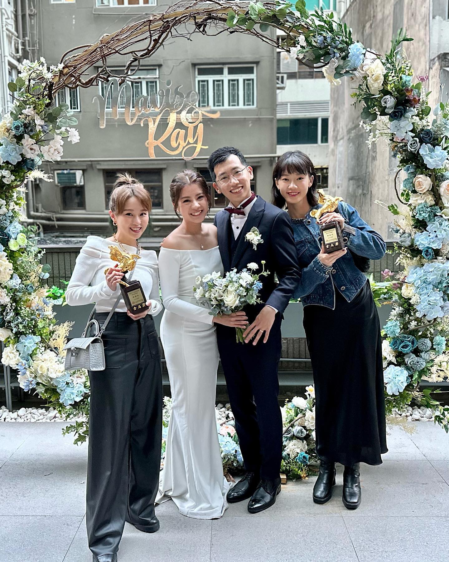 刘国瑞升格人夫甜曝婚照  廖子妤龚柯允捧金马到贺