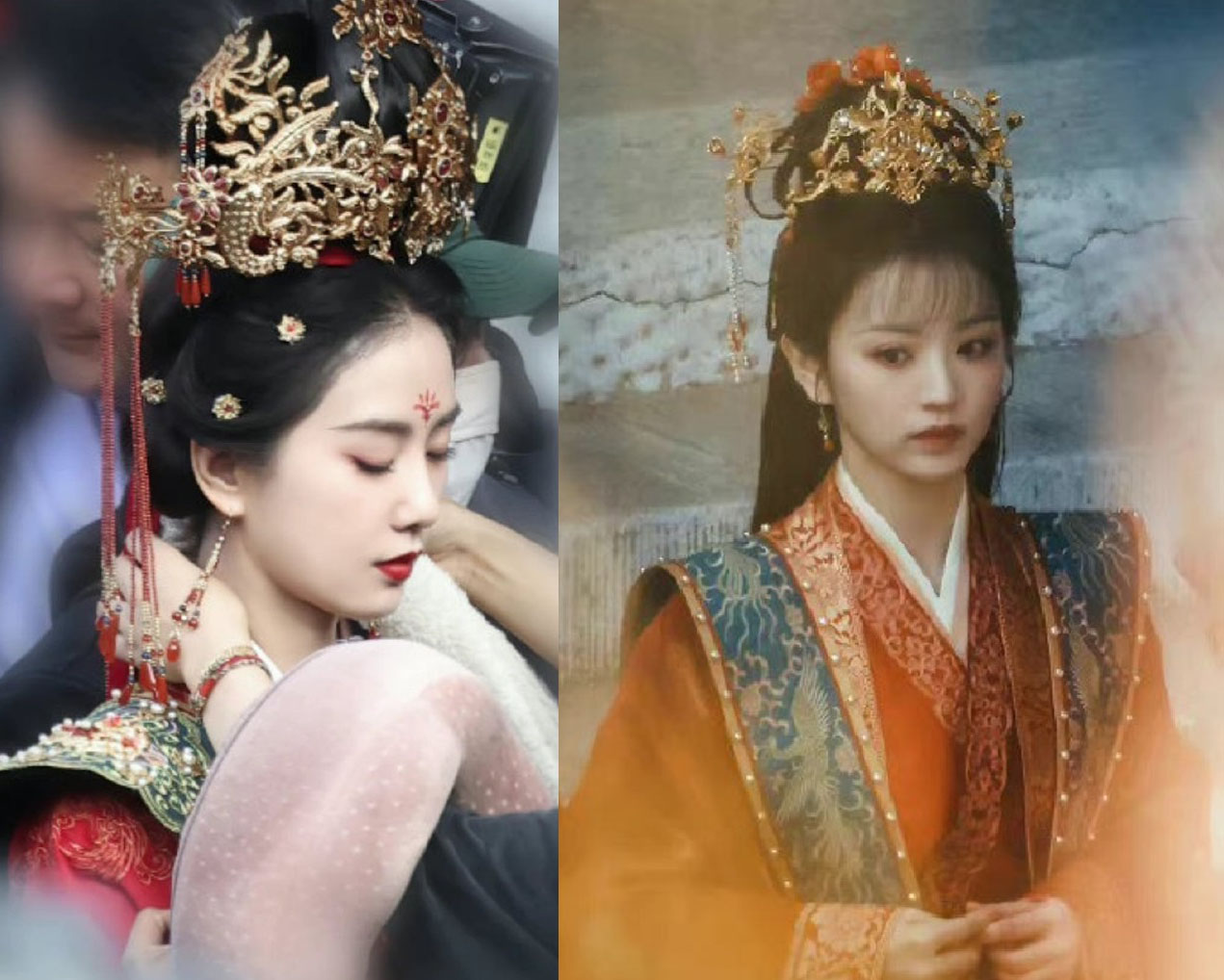 刘诗诗婚服撞衫田曦薇  网傻眼：剧组没钱借来的？