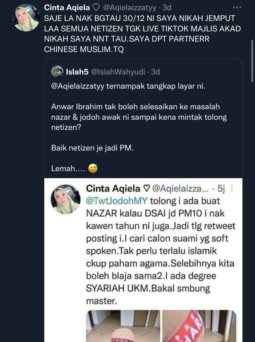 女子承诺安华任相今年嫁!成功求到姻缘嫁华裔穆斯林
