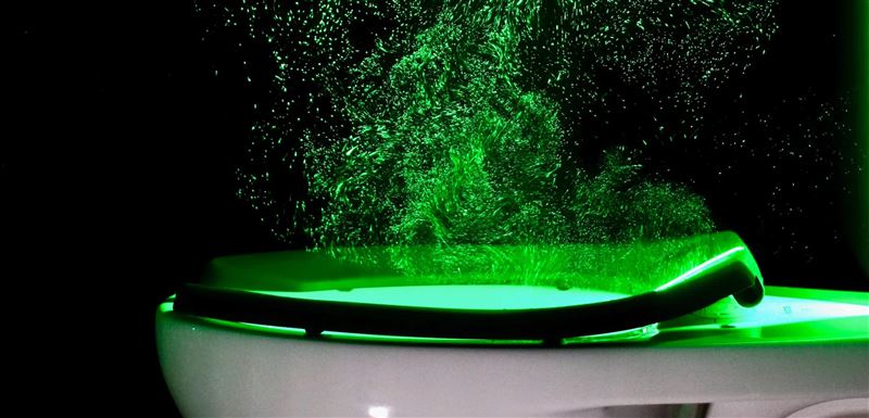 拼盘)没盖就冲马桶瞬间“病毒炸开” 悬浮微粒高速喷飞1.5米高画面曝光