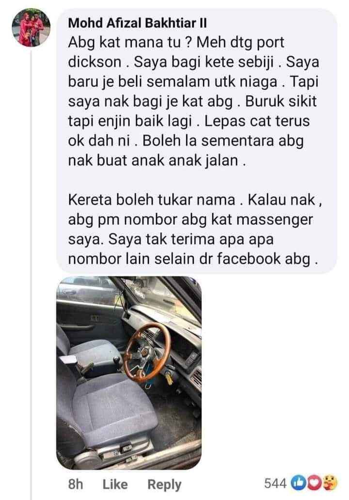 “这是昨天刚买的车,但我还是想送你”